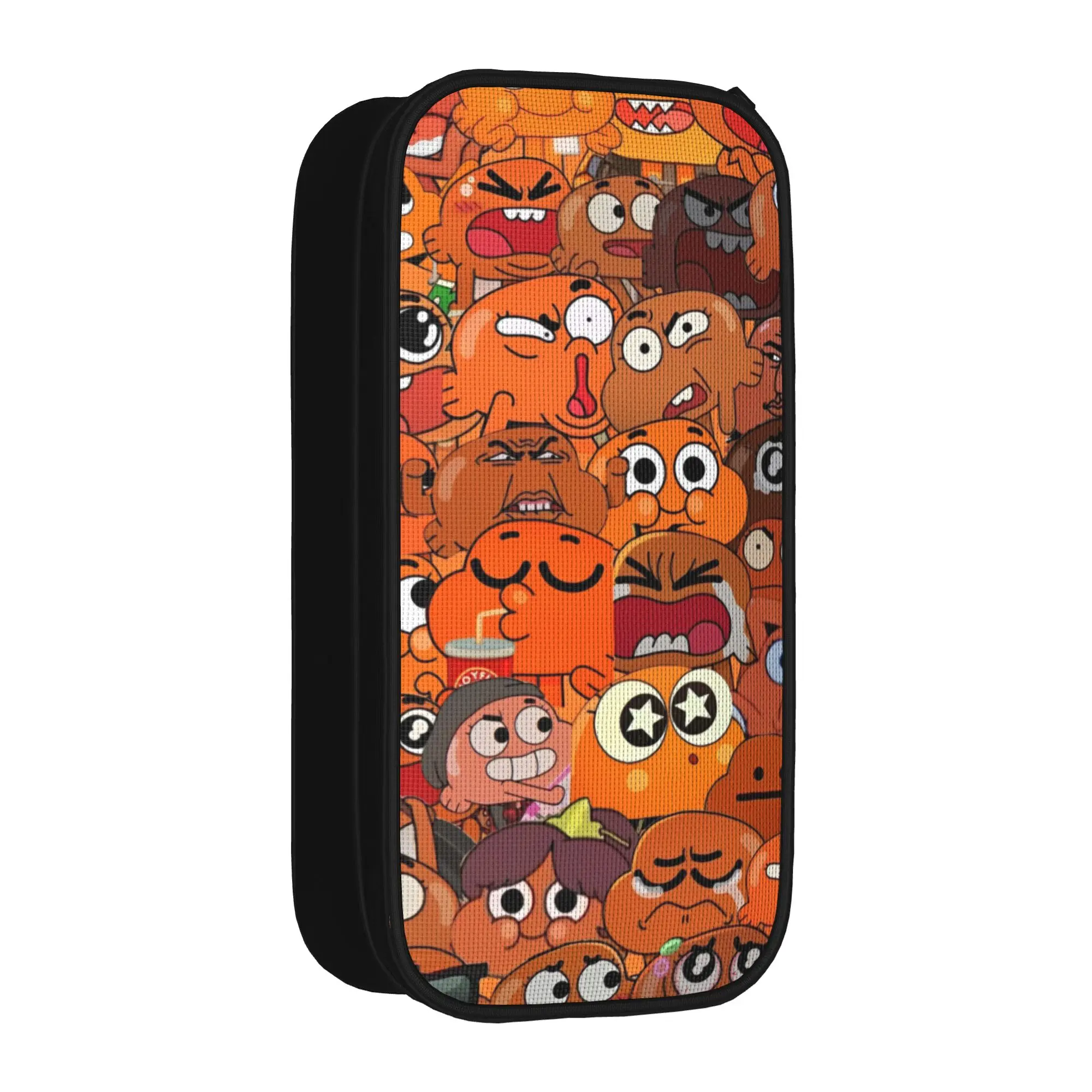 Fashion Gumballs Darwin Face Cartoon  Pencil Case  Pencil Box for Girl Boy Big Capacity Bags Students School Gifts Stationery