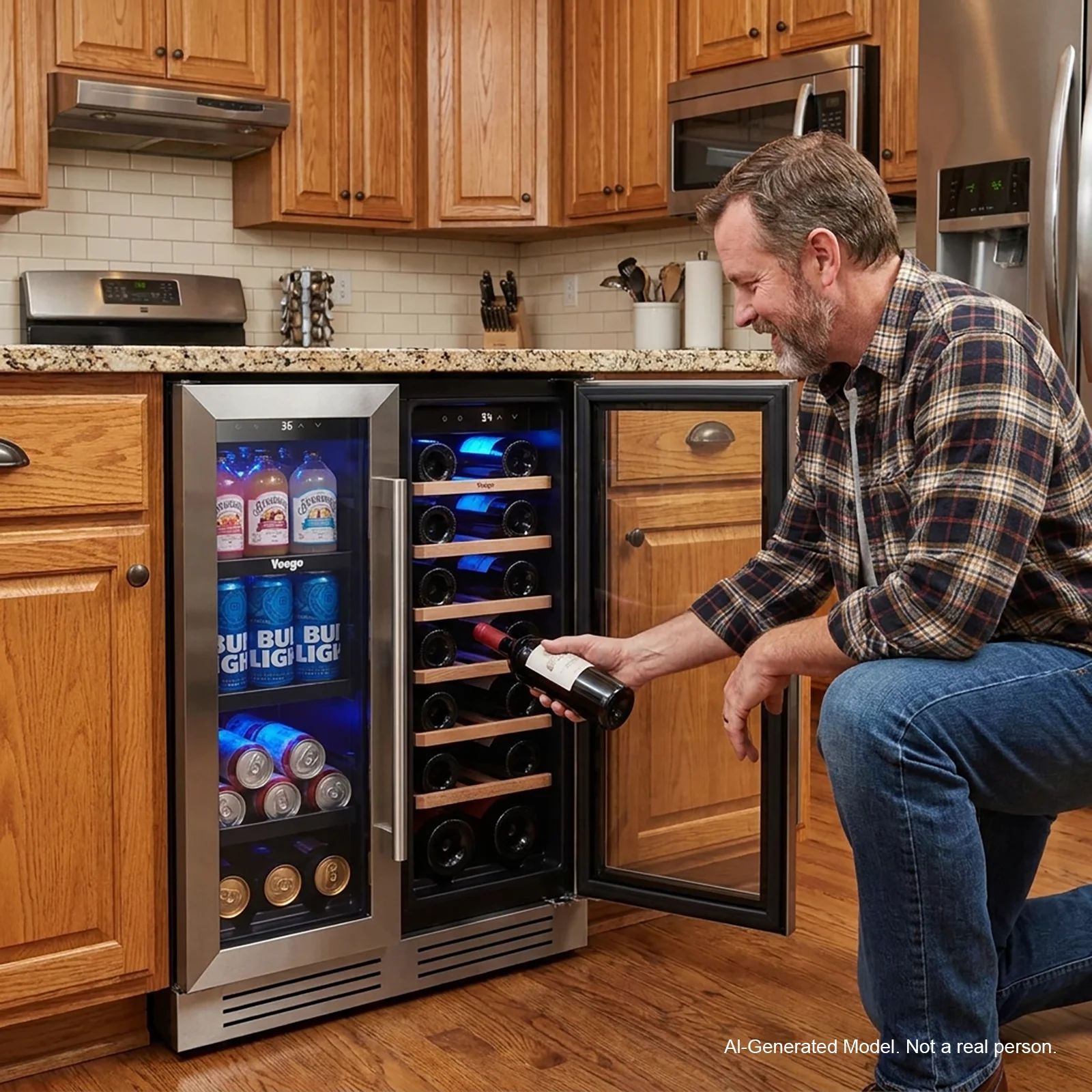 Dual Zone Wine Beverage Cooler 116L 18 Wine Bottles 60 Cans CETL Certified 110‑120V Electronic Temperature Control LED Display Wine Fridge For Home Bar