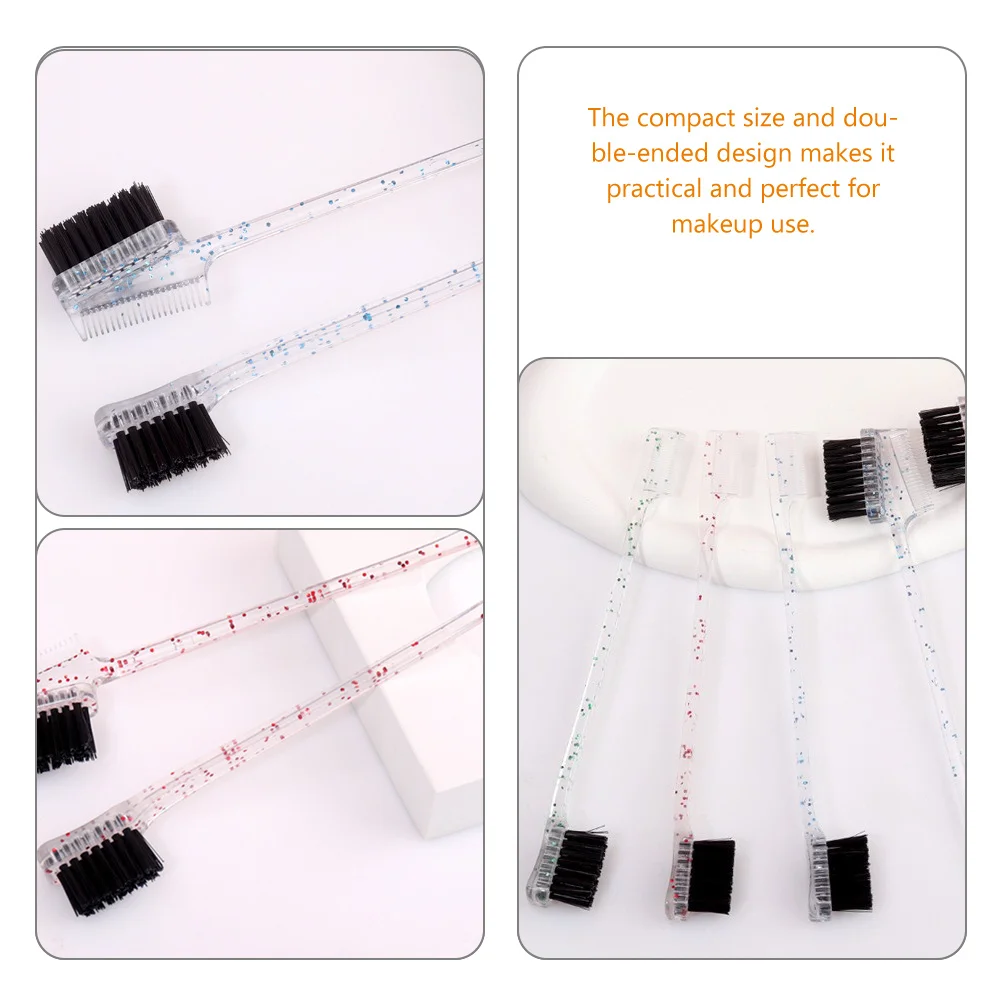 

12pcs Dual End Eyebrow Brush Double-Tip Compact Portable Makeup Tool for Women Smooth Hairline Shape Resin Handle Eyebrow Comb