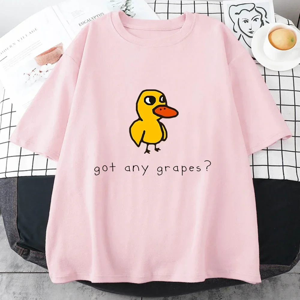 

2025 new model The Duck Song Got Any Grapes T Shirts Funny Patterns Manga/Comic Tshirts 100% Cotton T-shirts Originality Short S