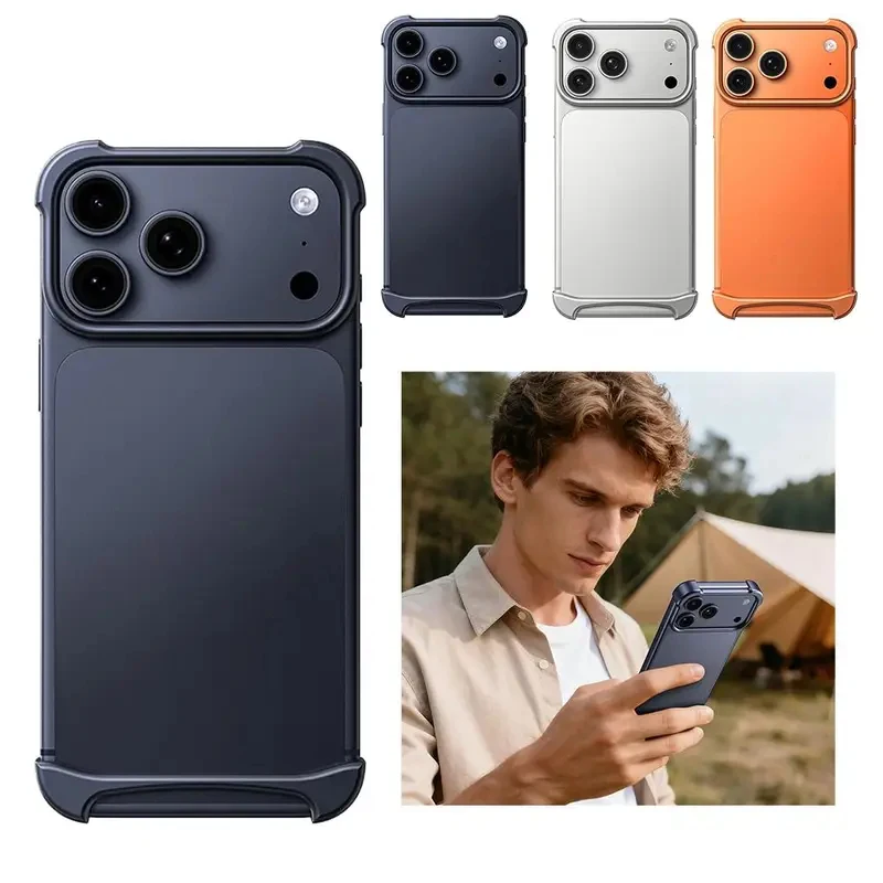 Matte Armor Active Touch Camera Button Phone Case For iPhone 14 15 16 17 Air 17 Pro Max Translucent Hybrid Shockproof Hard Cover