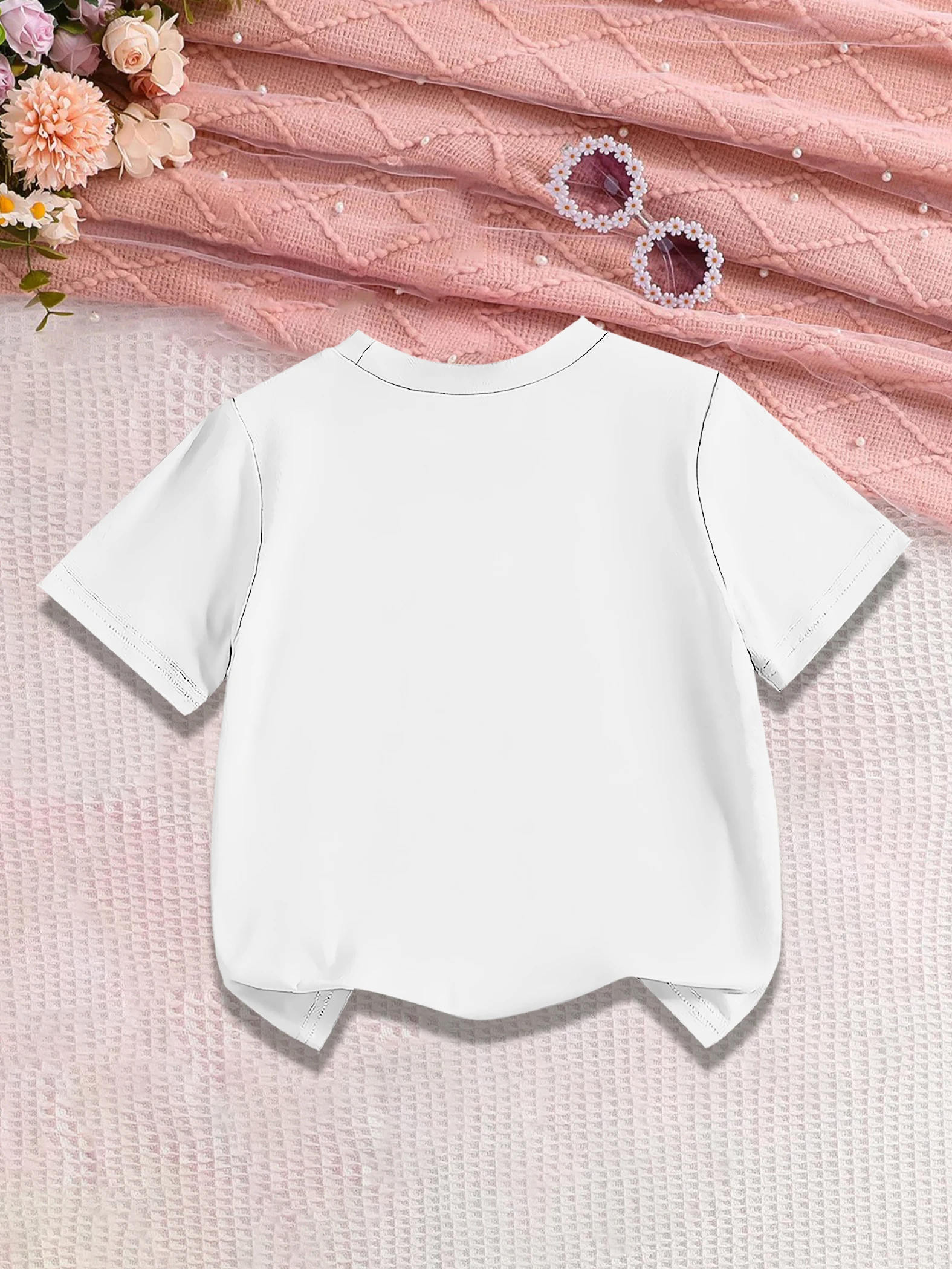 1 pieces: Cartoon Orange Balloon Number 67 Print Girls' Sweet Cute Summer Short-sleeve T-shirt