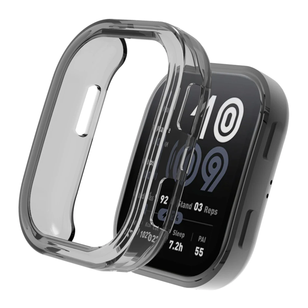 For Huami Amazfit Bip 6 Protective Watch Case Soft TPU Hollow Out Cover - Transparent Black