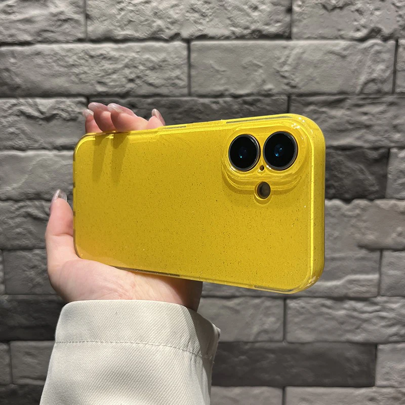 Helle fluorschlange gelbe Glitzer-Handyhülle für iPhone 17, 16, 15, 13, 14, 12, 11 Pro Max, 16e XS XR X 7 8 Plus SE, weiche Silikonhülle – Detail 8