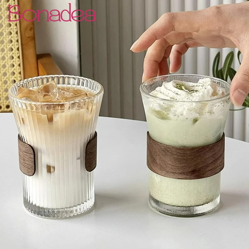 

Creative Hand Brewed Glass Coffee Cups With Cup Cover Cold American Coffee Cups Milk Glass cup Drinkware Kitchen Accessories