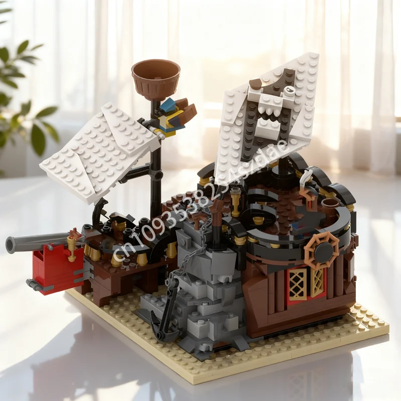 

677 шт. MOC альтернативная сборка, корабельная модель, строительные блоки, сделай сам, креативная идея, образовательные игрушки, детские рождественские подарки на день рождения