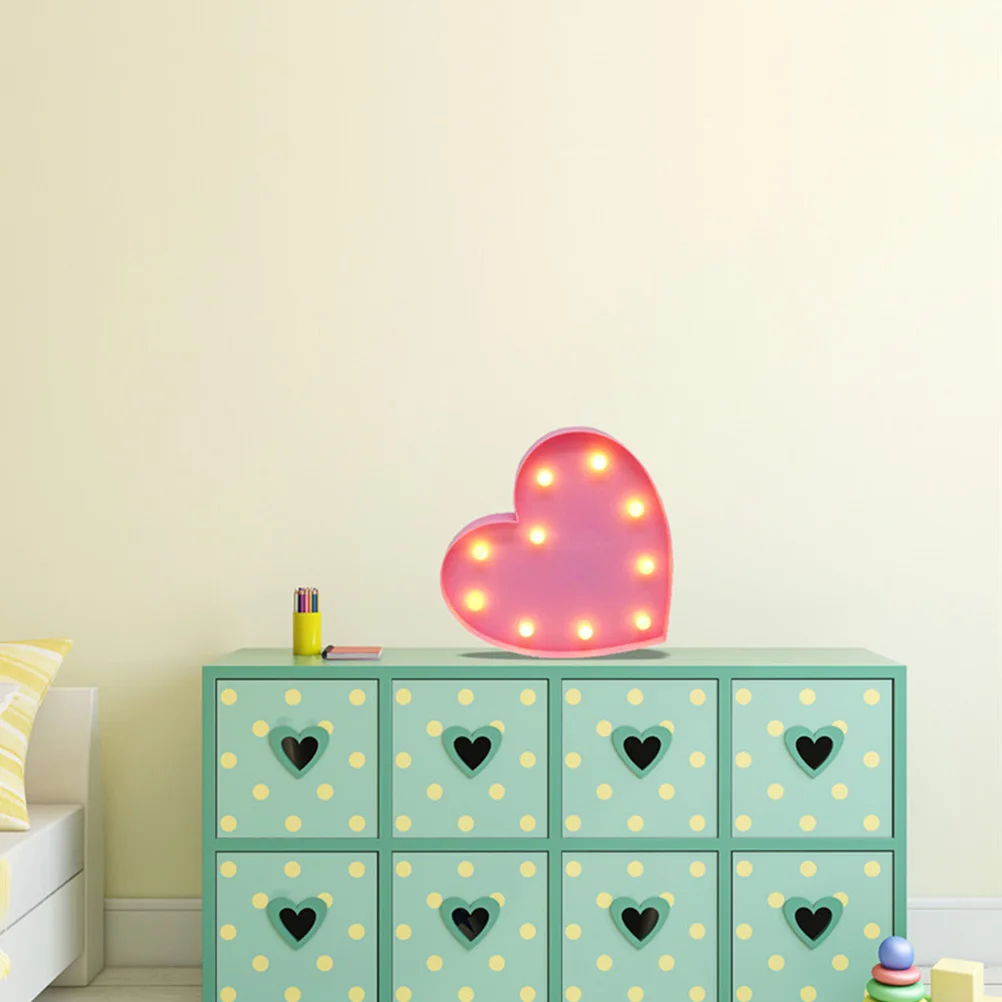 LED Liebesherz Nachtlicht Rosa L-Größe Warmes Romantisches Leuchtlicht für Valentinstag Hochzeit Geburtstag Party Heim-Deko