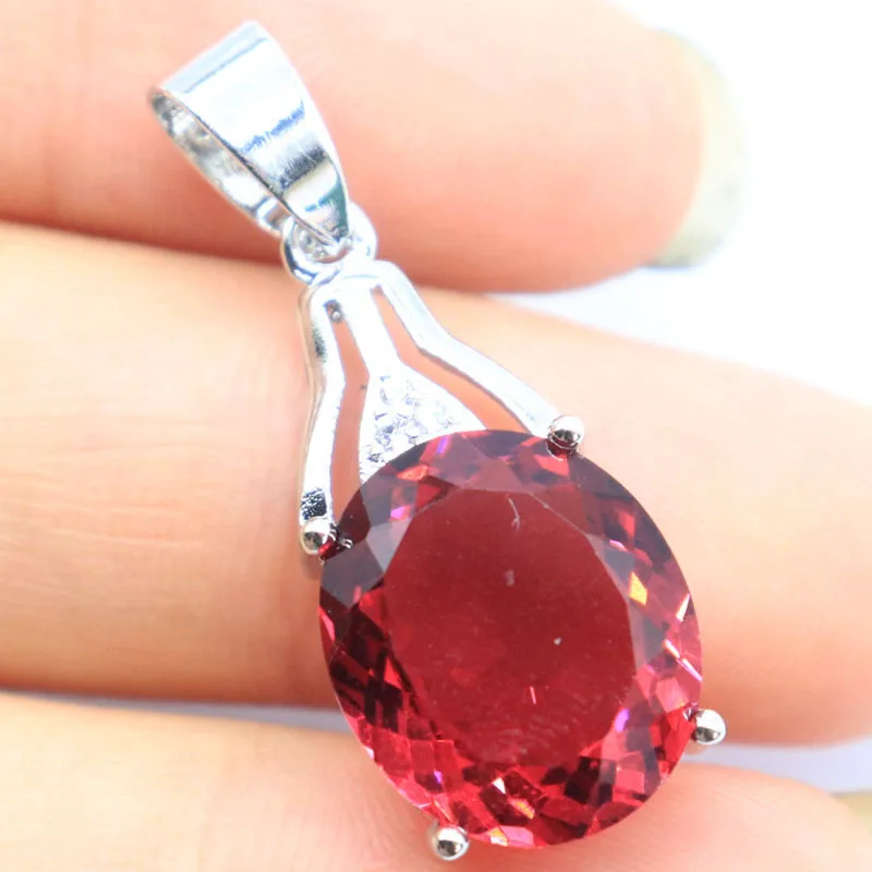 Buy 3 Get 1 Free 31x12mm Rich Golden Citrine Rich Blue Aquamarine Pink Raspberry Rhodolite Garnet CZ Women Silver Pendant