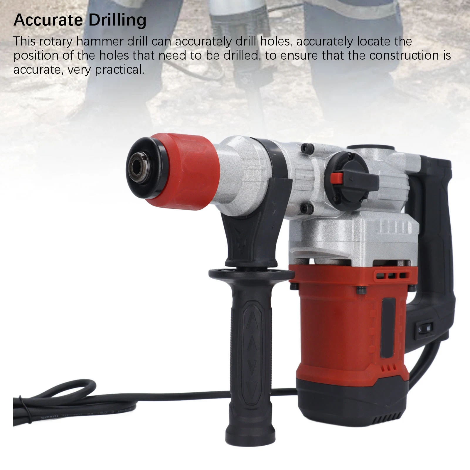 AC 110V Electric Hammer Drill Dual Function High Power Concrete Rotary Hammer for Industry/Drill Concrete Rotary Hammer US Plug