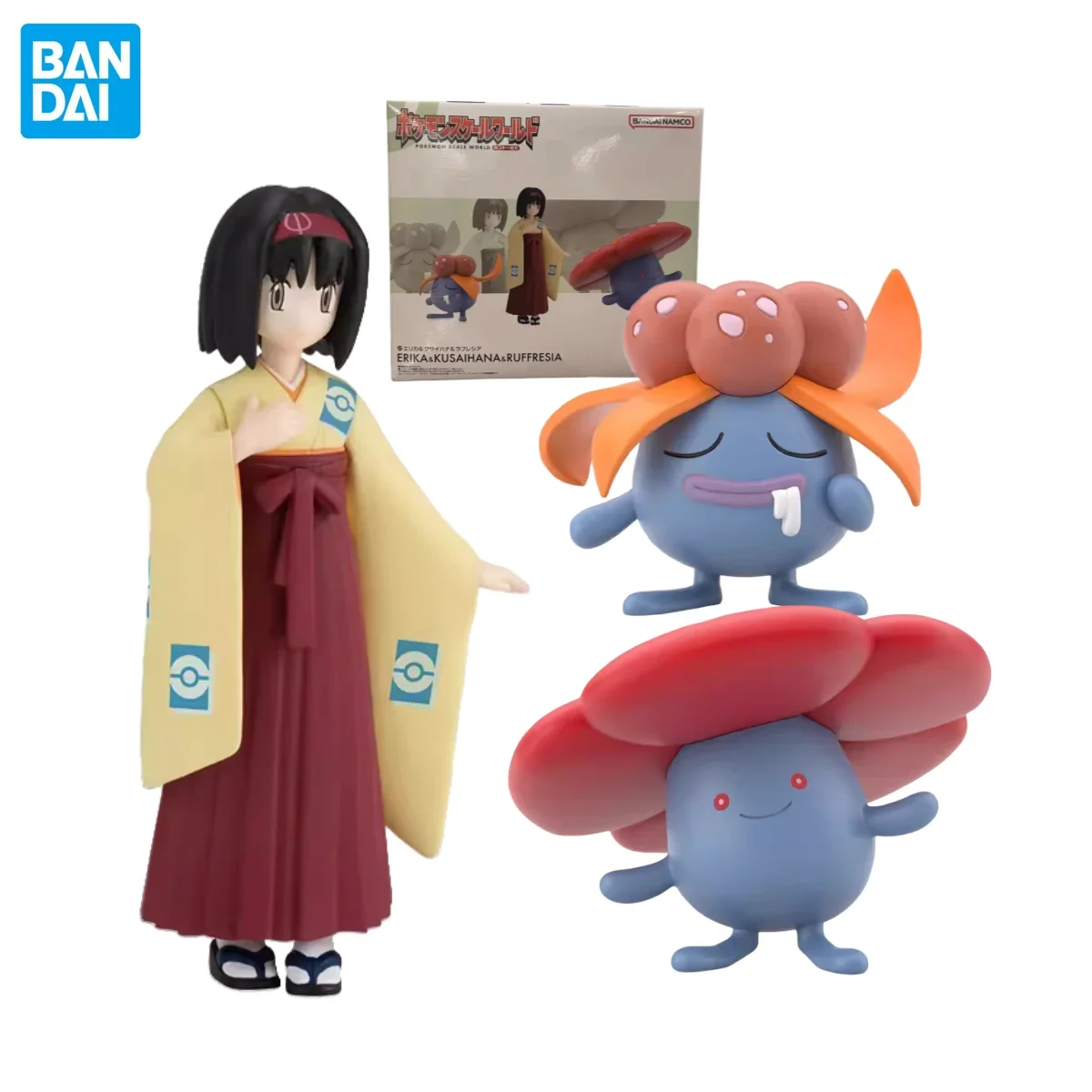 In Stock BANDAI Original SCALE WORLD Pokemon Kanto Region Erika Vileplume Gloom Anime Figures Toys Gift Collectible Model