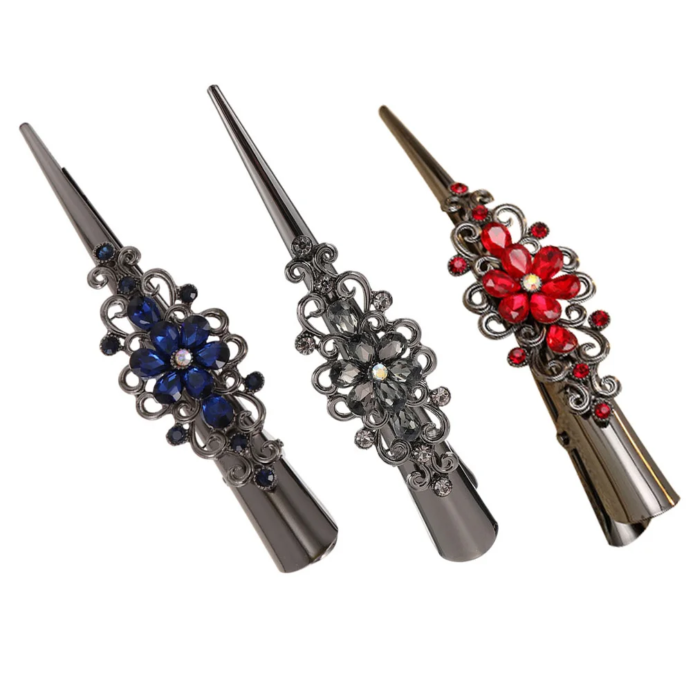 

3pcs Retro Duckbill Clip Clamp For Hairstyling Hair Clamp Women Hairdressing Salon Supplies Hair Tying Clamps