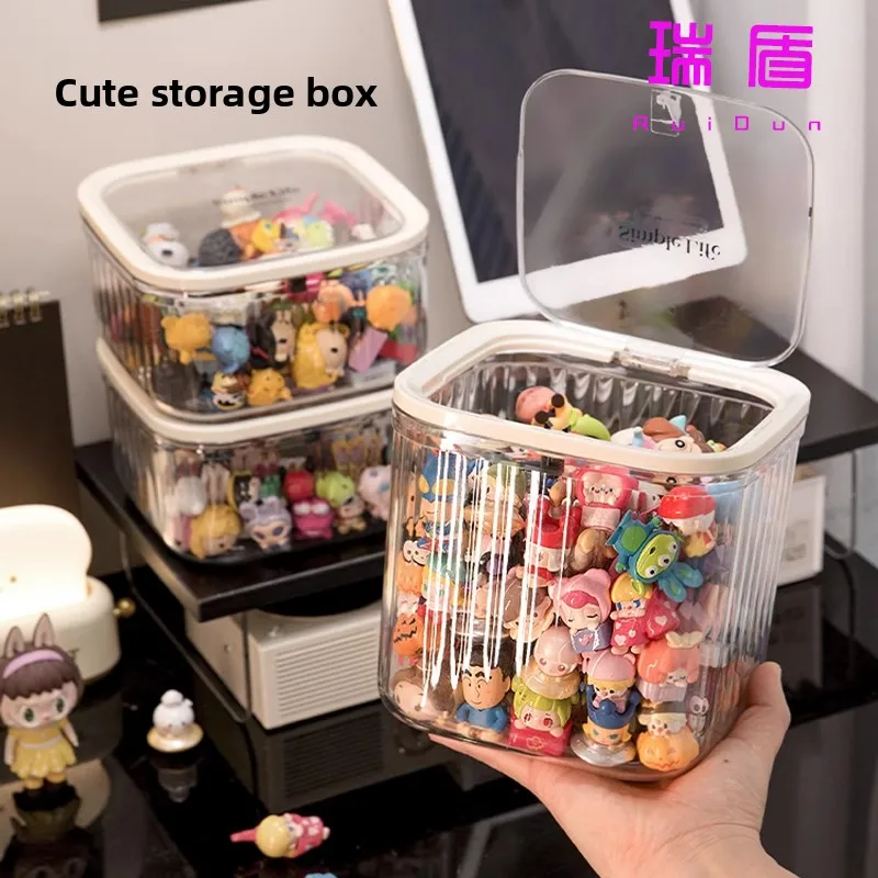 

Милый прозрачный настольный органайзер для канцелярских принадлежностей с крышкой для хранения на рабочем столе