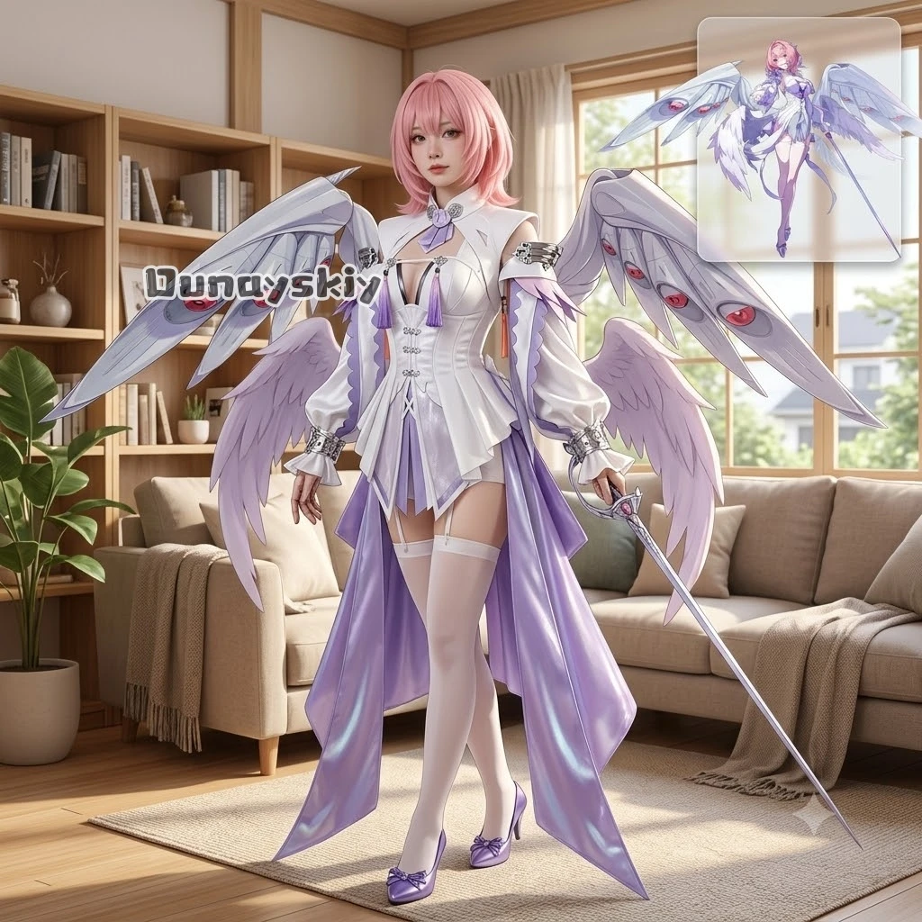 KS*20 Zenless Zone Zero Remielle und Ramiel Cosplay Kostüm Weißes Outfit Spiel-Charakter Cos-Anzug für Halloween-Themenparty Anime