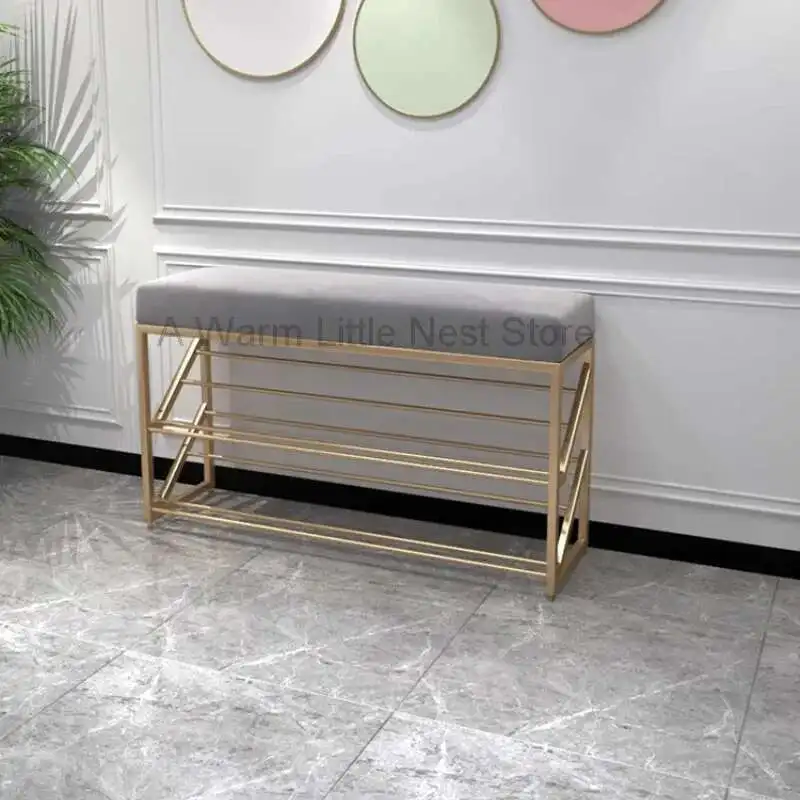Minimalist Designer Modern Shoe Change Stool Light Luxur Fashion Aesthetics Shoe Rack Narrow Display Muebles Entrance Furniture