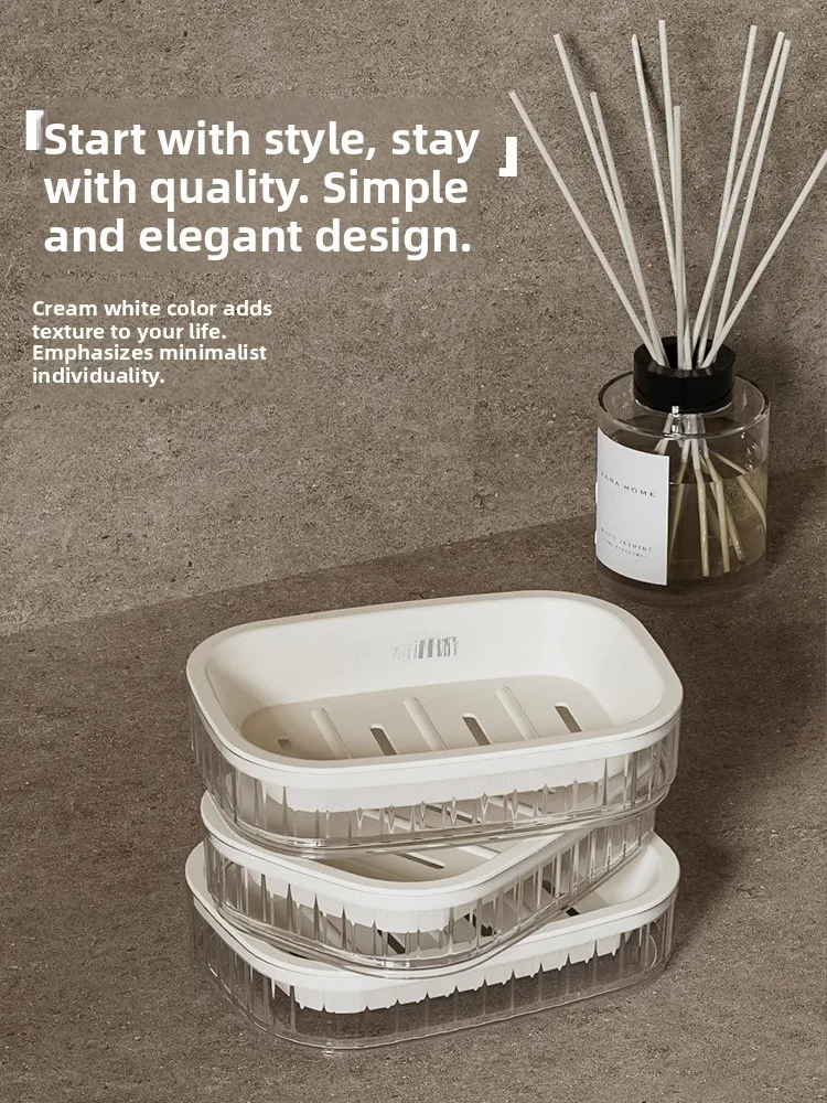 

Luxury Double Layer Soap Di Drainage Transparent Soap Box Batoom Counter Top Household Large Size and Canal Soap Holder