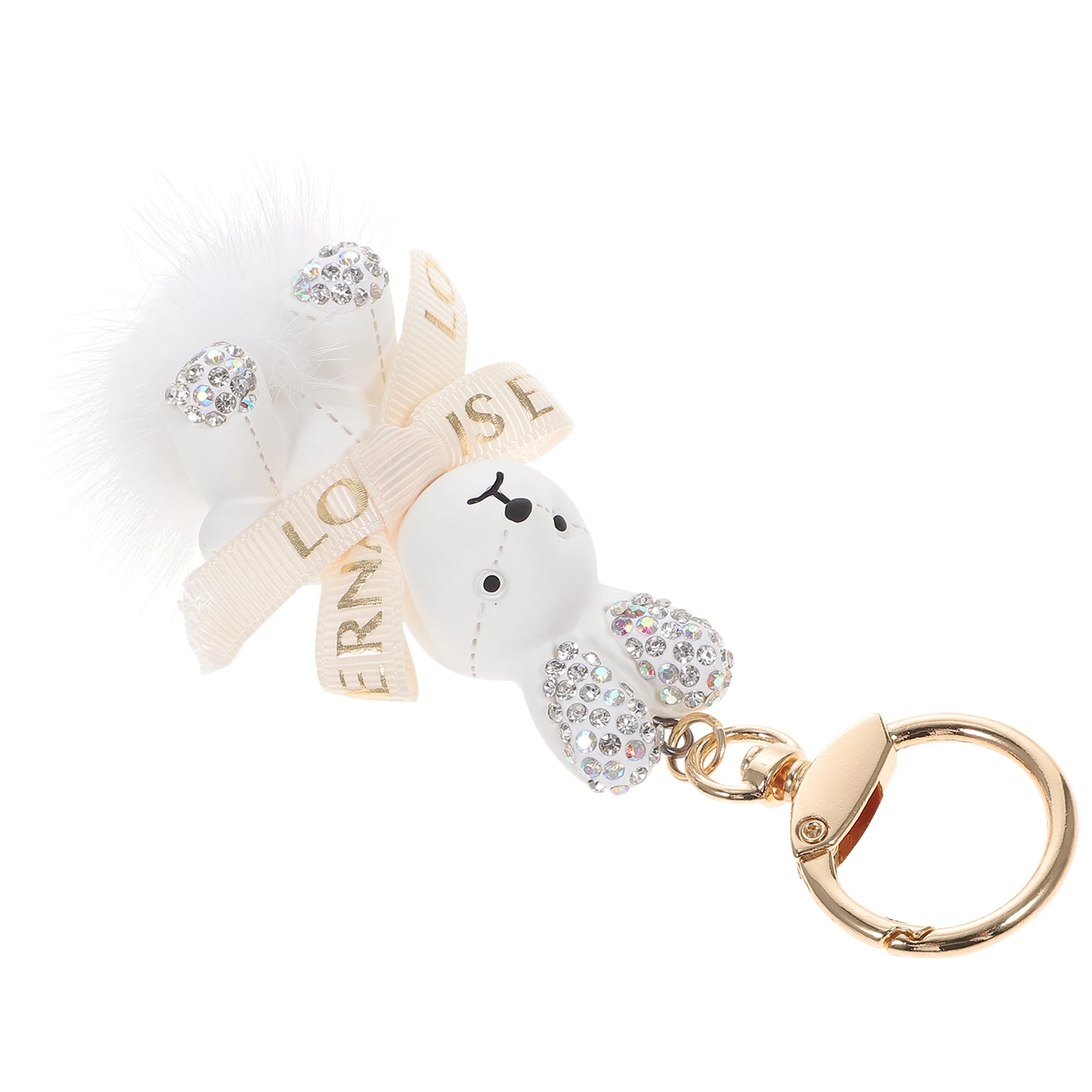 

Key Chain Pendant Rabbit Shape Keychain Bunny Metal Ring Girl Decoration Zinc Alloy Bag Hanging