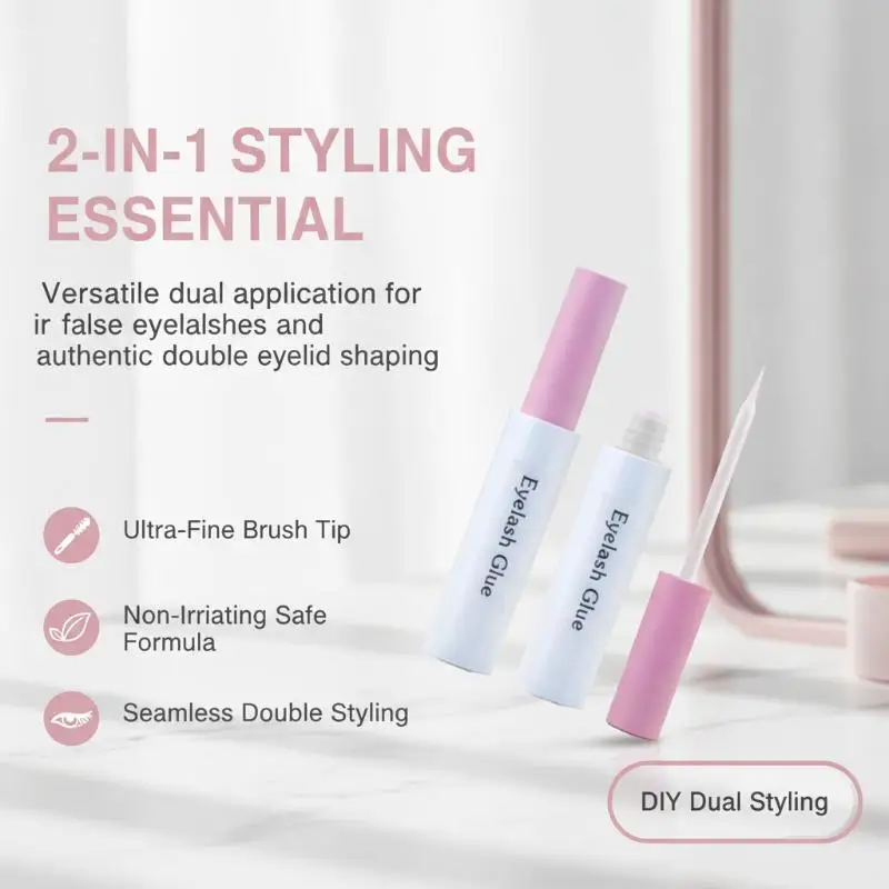 False Eyelash Glue Self Grafting Long Lasting Fast Dry Waterproof Non-Toxic Gentle for Women Daily Eye Makeup Wear
