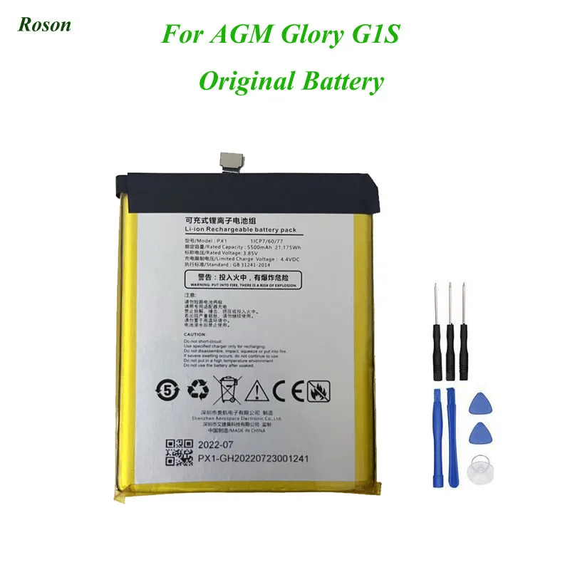 

Roson For AGM Glory G1S Original Battery 5500mAh 100% New Replacement Accessory Accumulators For AGM GLORY G1S +Tools