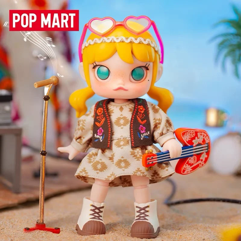 

POP MART MOLLY Beach Music Festival Movable Doll BJD Set Dress Toy Kawaii Action Doll Toy Collection Figurine Model Surprise Box