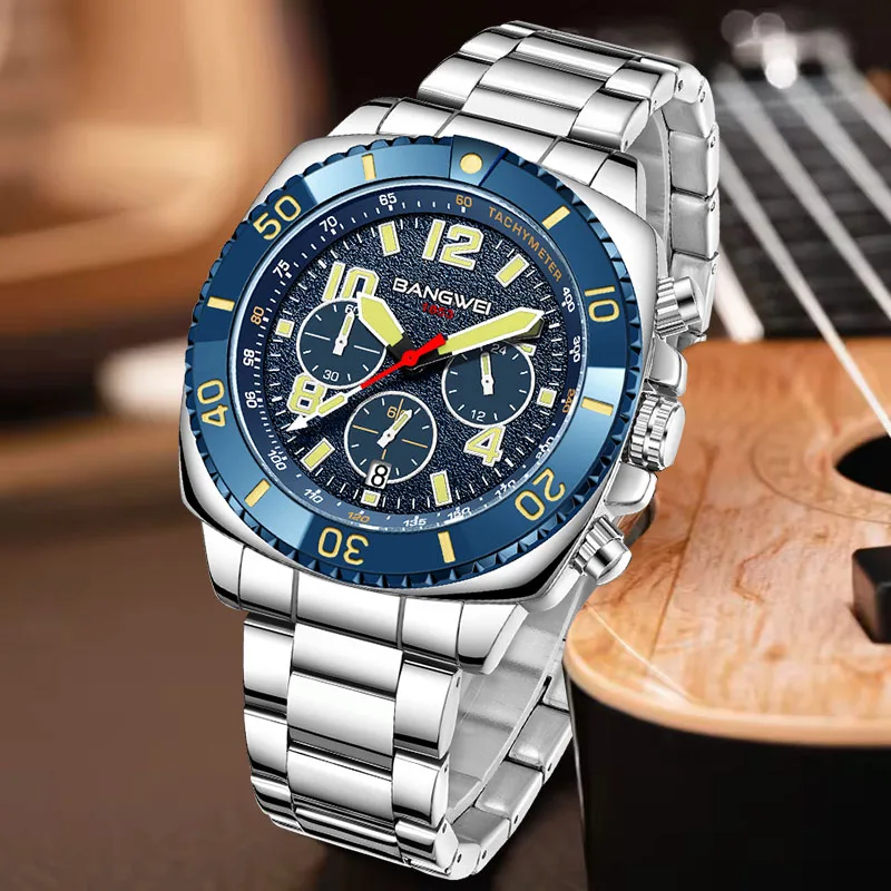 

LIGE BANGWEI New Luxury Men Watch Fashion Military Luminous Waterproof Watch For Men Sports Date Quartz Chronograph Reloj Hombre