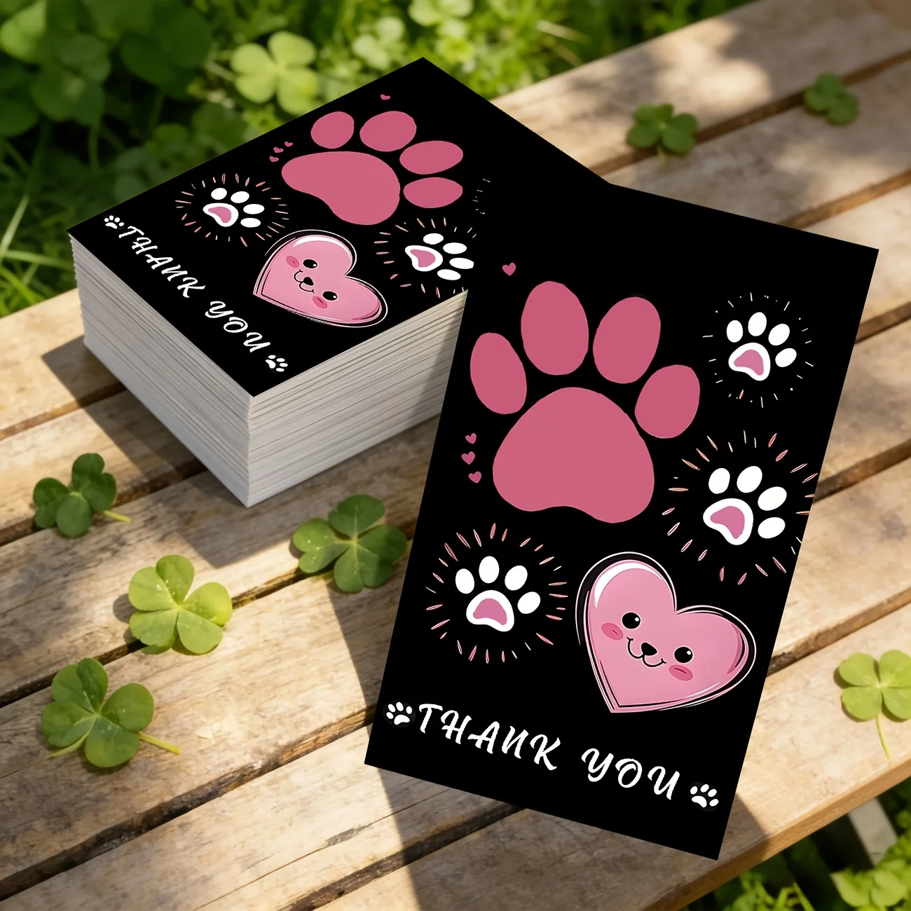 50PCS Cute Claw Theme Thank You Cards, Showcasing Adorable Paw Print Designs, Perfect for Pet Gifts and Animal Themes