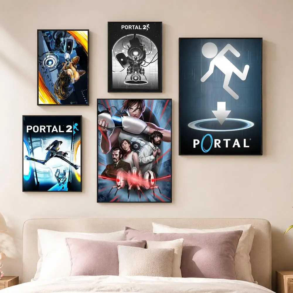 Classic Game P-Portal 2 Poster Vintage PP Paper Wall Art Home Decor Print for Bedroom Living Room Aesthetic Gift