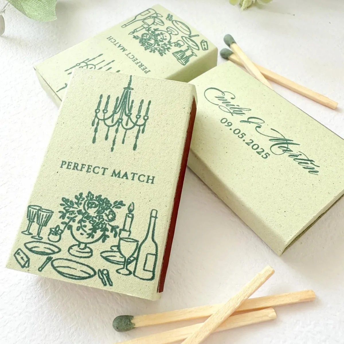 

Специальные свадебные спичечные коробки Sage Green, персонализированные спичечные коробки для мероприятий, спичечные коробки для подружек невесты, цветные спичечные коробки с принтом