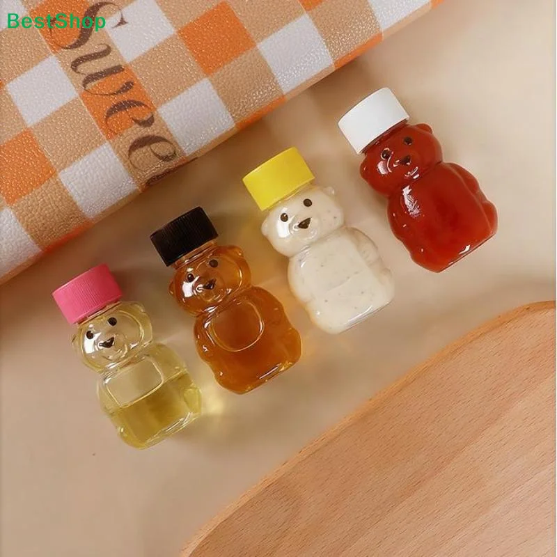 ♥Mini Bear Sauce Bottles Small Condiment Containers Portable Squeeze Bottle For Picnic Travel Kitchen Supplies Soy Sauce