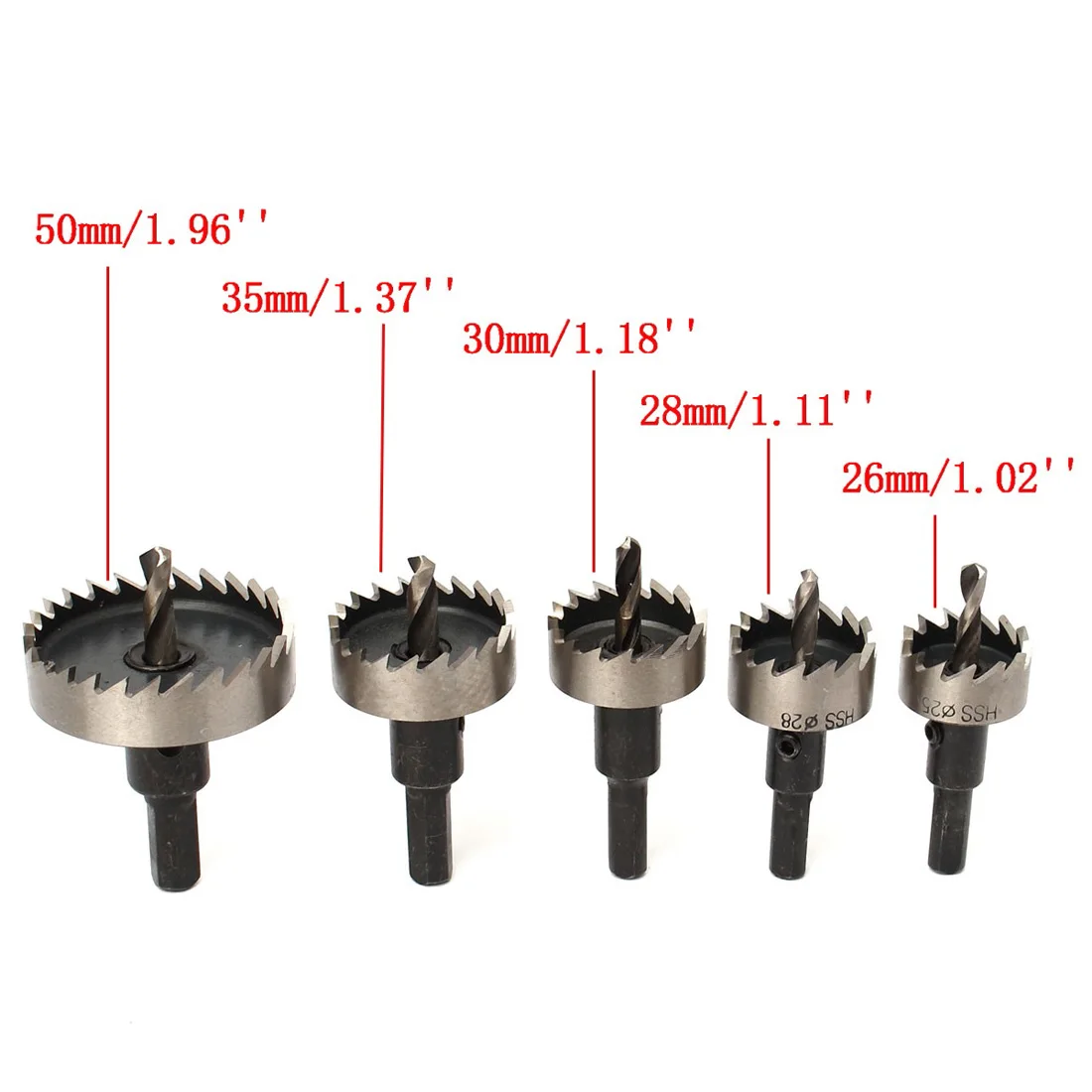 Universal 12pcs 15-50mm HSS Hole Saw Cutter HSS Drill Bits Set Metal Cutter Drill Tool Center Drill Bit for Power Tools