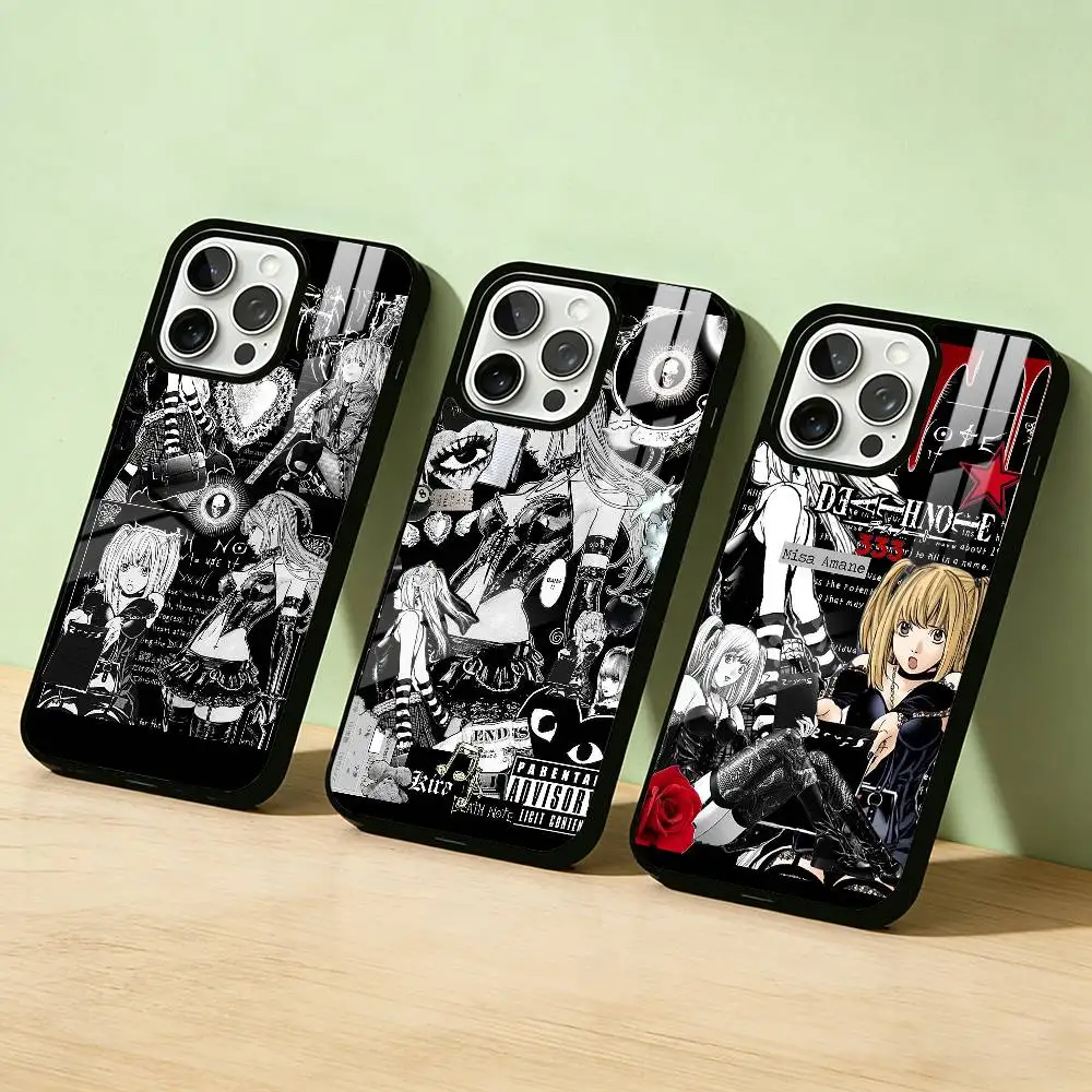 

AAA Anime Misa D-Death N-Note Phone Case For iPhone 17,16,15,14,13,12,11,Pro Max,Plus Candy Silver Cover