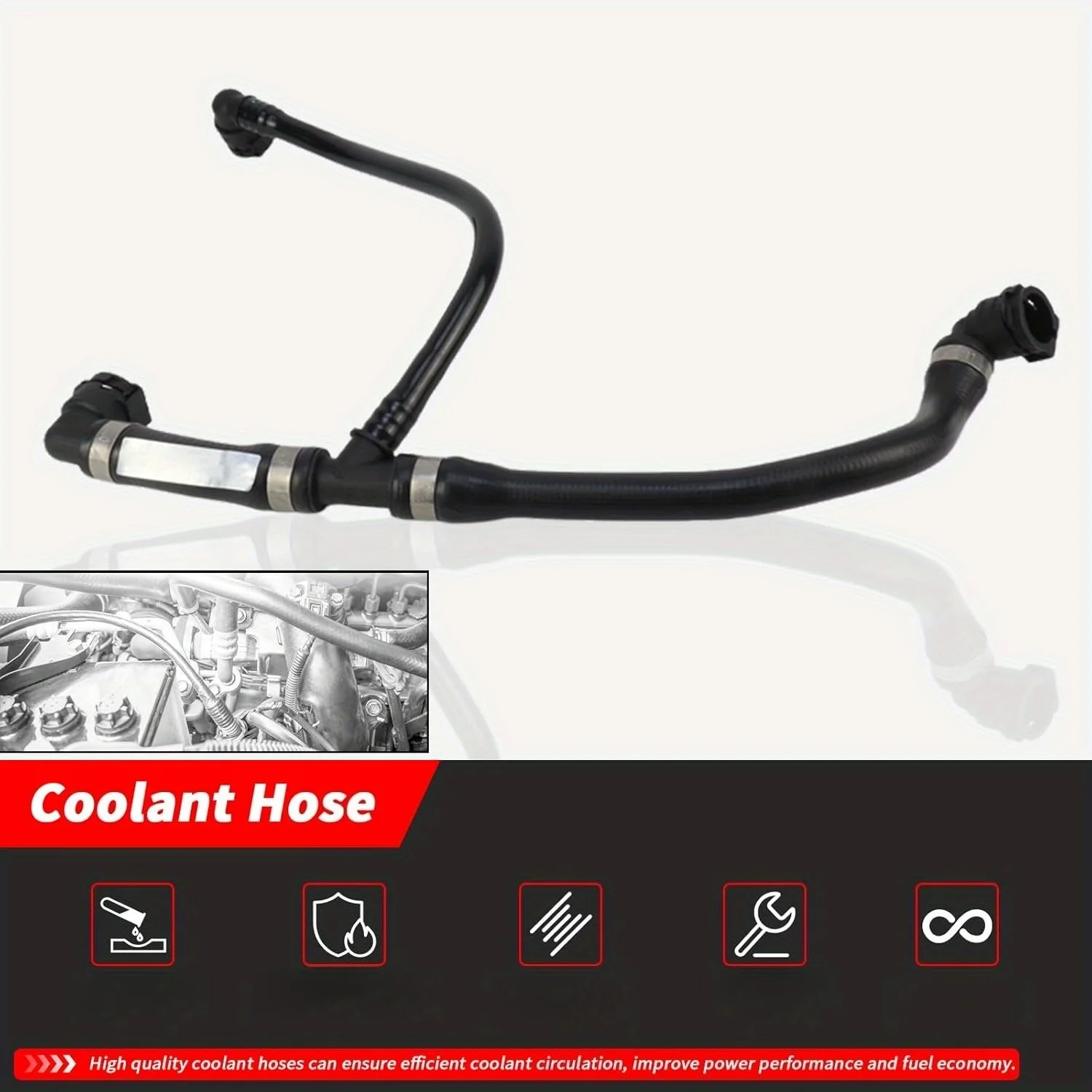 

Coolant Hose 10-23 For BMW 120I 125i M 220i M 220i 225i 225i M 320i M 320i 330i xDrive M 420I 430i xDrive 17128616914 824577201