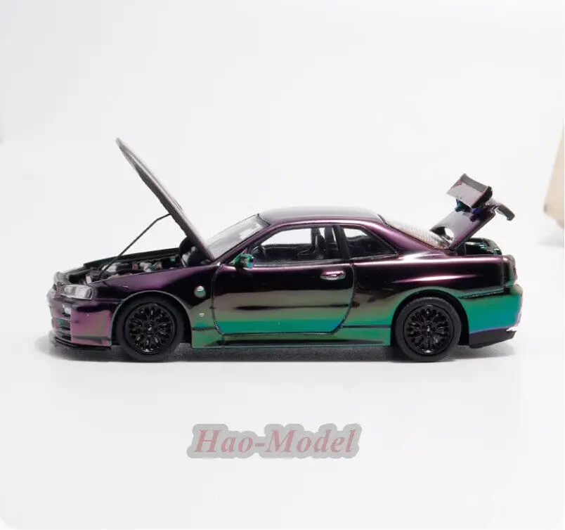 AM&Cool Art 1/64 For Nissan GT-R R34 Z-Tune Alloy Car Model Simulation Diecast Simulation Birthday Gift Hobby Display Collection