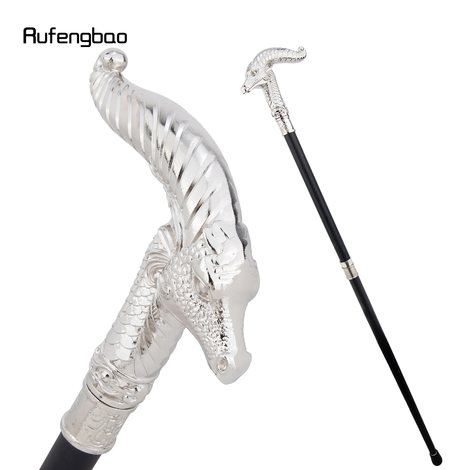 

White Luxury Dragon Walking Cane Fashion Decorative Cane for Halloween for Cosplay and Parties, for Cosplay & Party 93cm