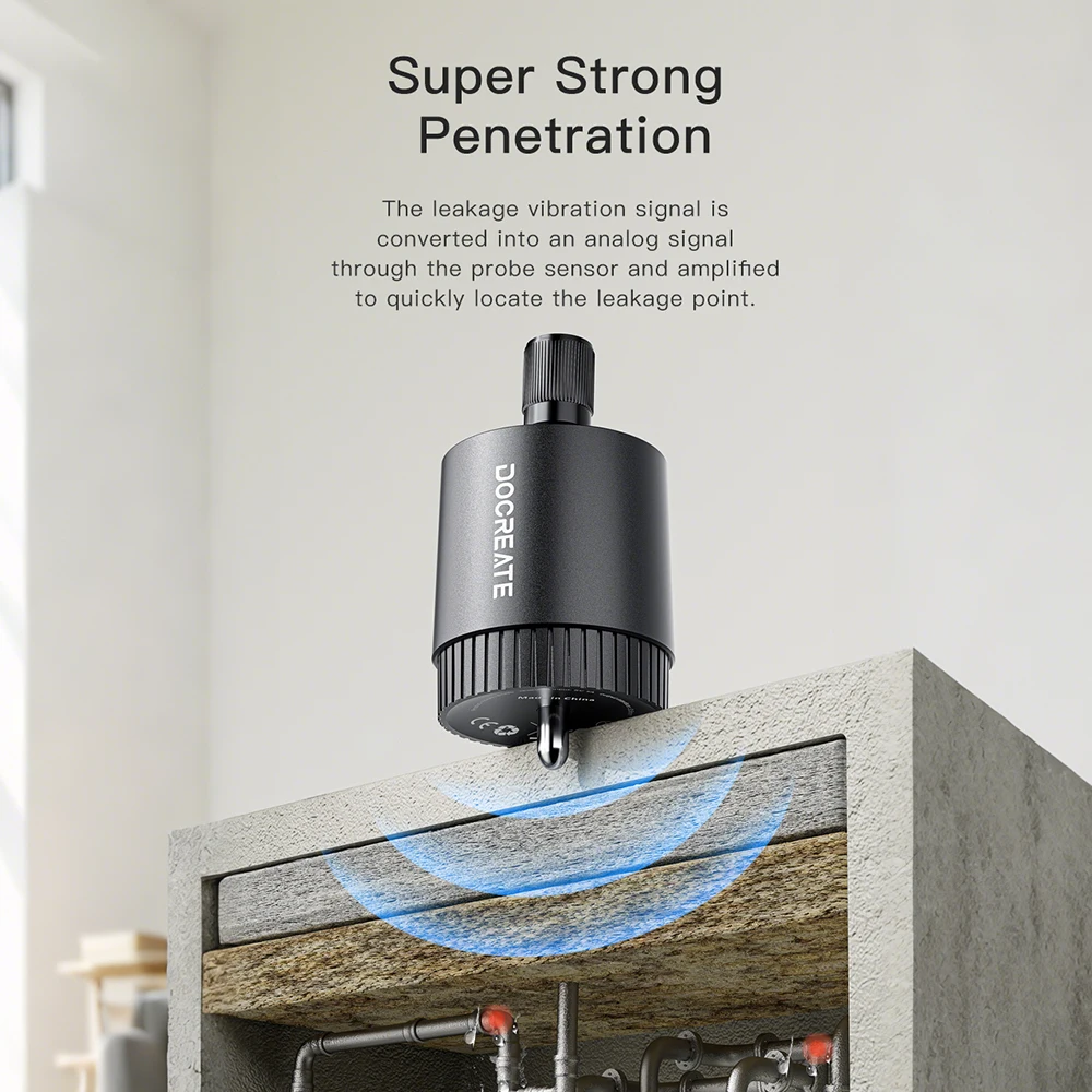 Detector de fugas de agua, alarma, tuberías de agua subterráneas recargables para el hogar, tubería de fuego, herramienta práctica de detección de fugas automotriz