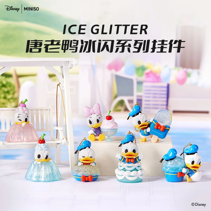 

MINISO Disney Donald Duck ICE GLITTER Series Pendant Blind Box Action Figure Guess Bag Ornament Figurines Dolls Model Gift