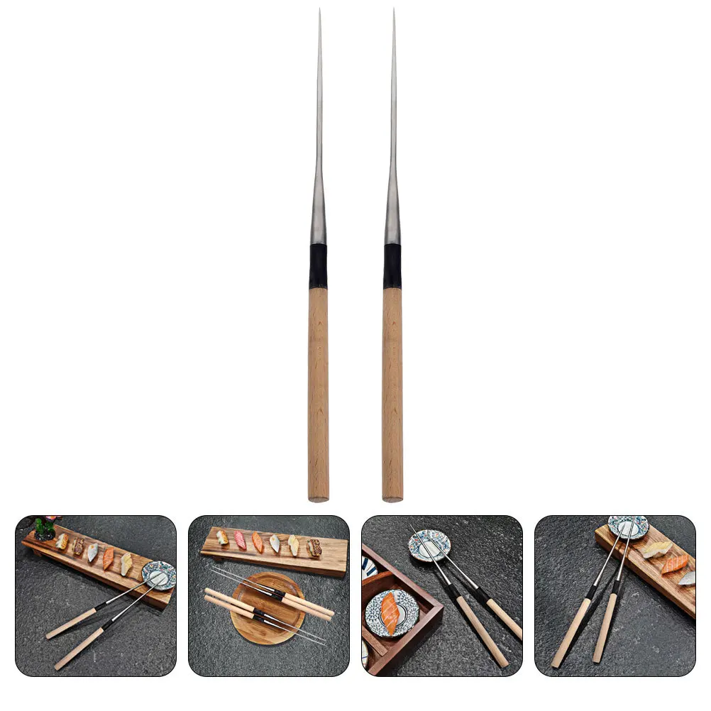 

2pcs Stainless Steel Sushi Chopsticks Japanese Style Lightweight Food-Grade Reusable For Sashimi Kitchen Home Hotel Dining