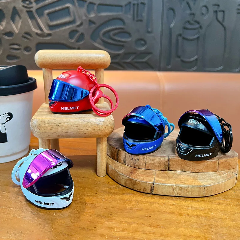 Cool and Trendy Motorcycle Helmet Keychain Creative Motorcycle Rider Pendant Bag - Packaging Decoration Gift For Small Items