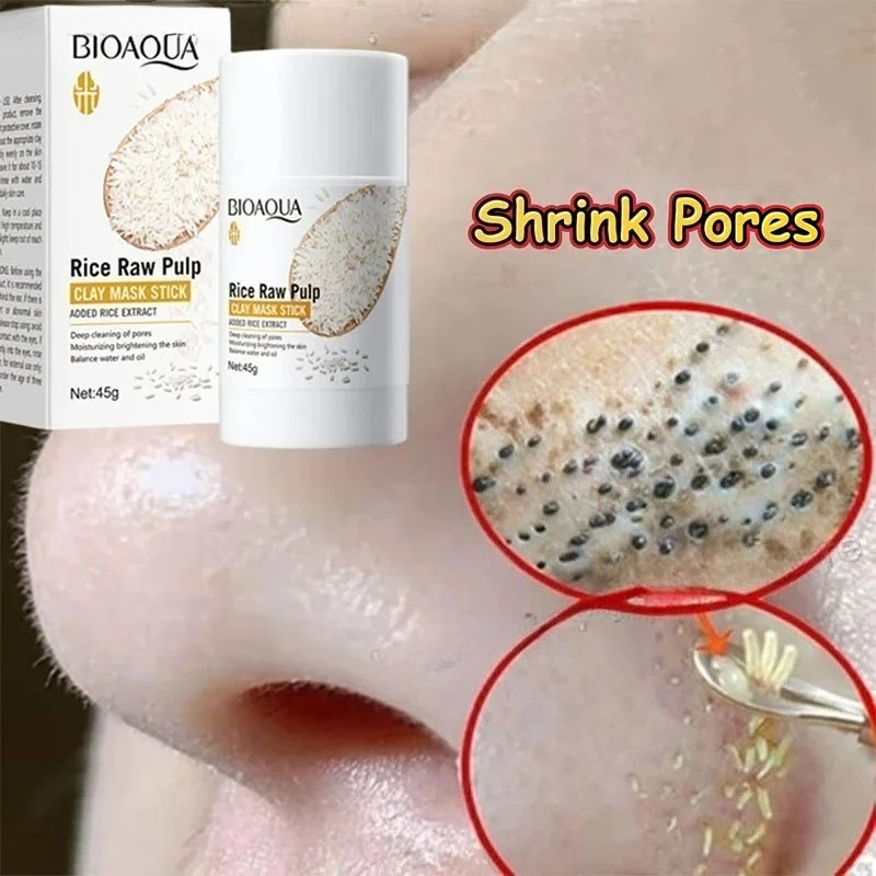 

Facial Remove Blackhead Rice Solid Mask Acne Blemish Black Dots Clean Face Shrink Pores Stick Cream Brighten Korean Skincare New