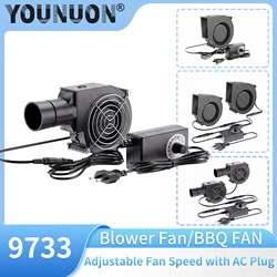 97MM Turbo Blower Fan 12V DC Female Connector 97x94x33mm Centrifugal Cooling Fan w/ AC 100V 220V Power Adapter Adjustable Speed