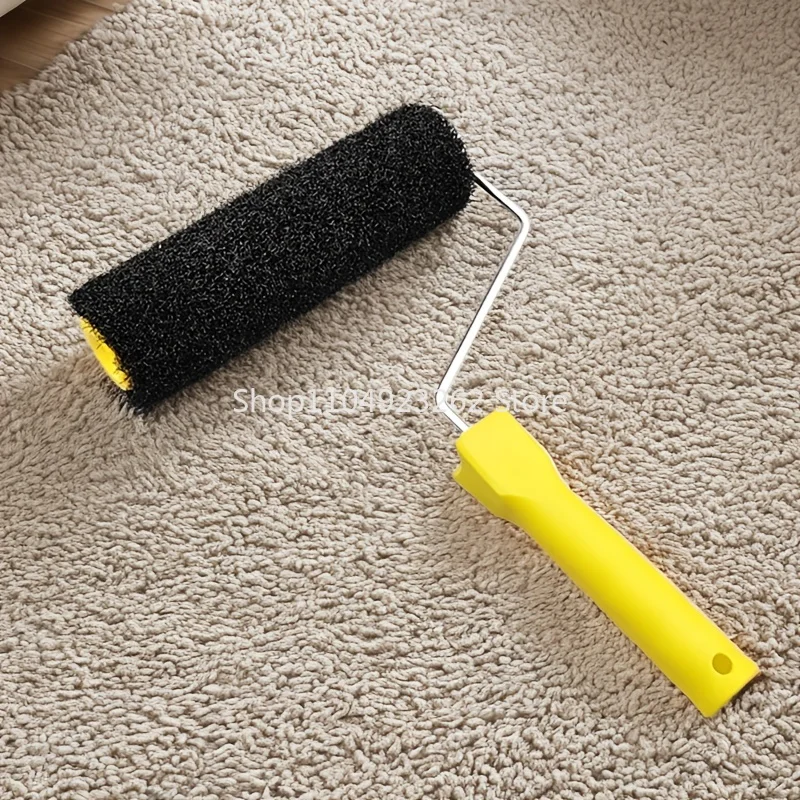 

9-дюймовая роликовая щетка из черного волокна для нанесения шпаклевки, настенная художественная текстура, украшение дома, инструмент «сделай сам»