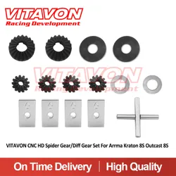 VITAVON CNC HD Spider Gear/Diff Gear Set per Arrma Kraton 8S Outcast 8S