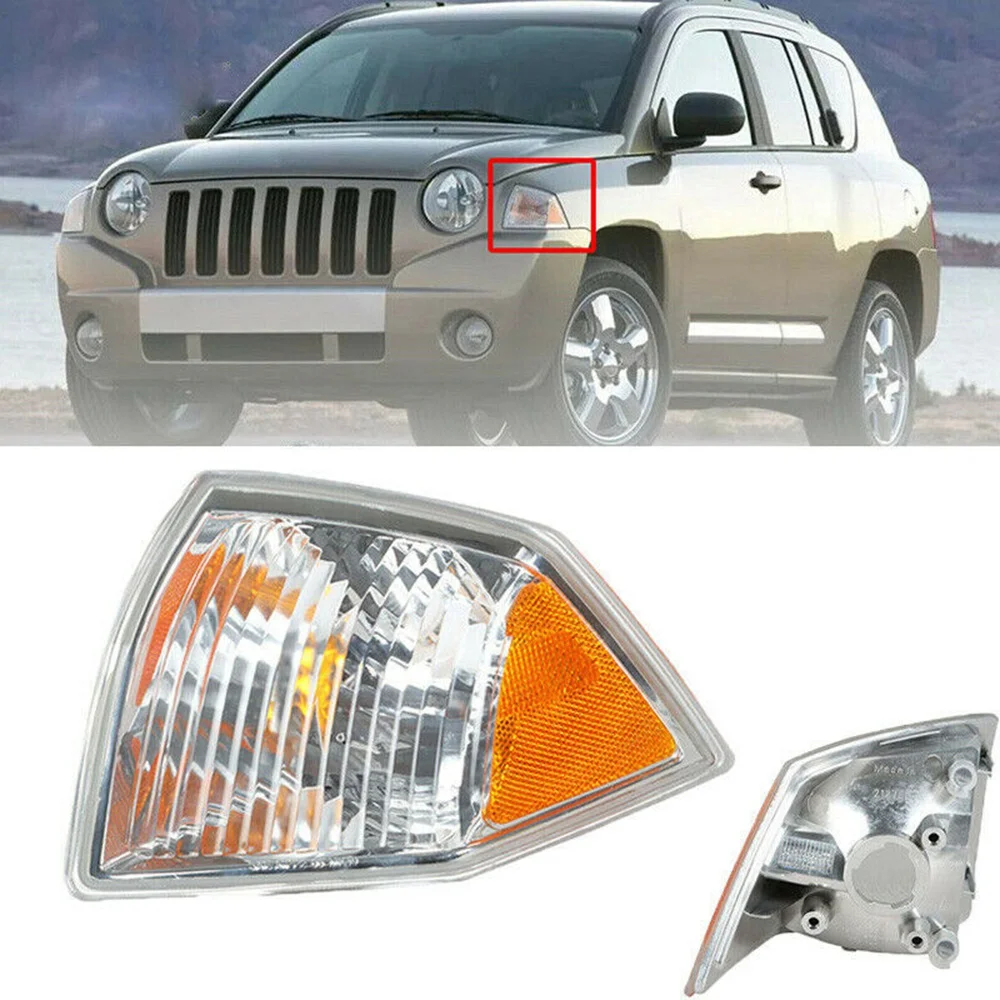 Car Front Left Right Side Corner Light Turn Signal Indicator Light Lamp Shell for Compass 2007-2010