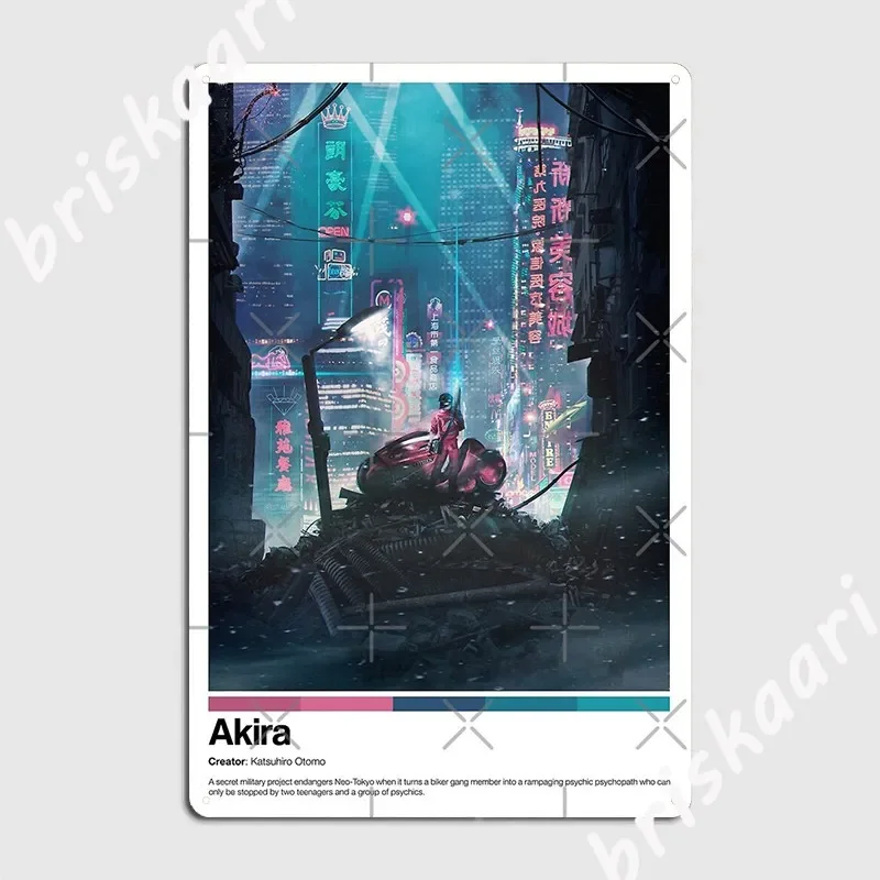 Akira Anime Poster Metal Sign Wall Mural Party Plates Retro Tin sign Poster