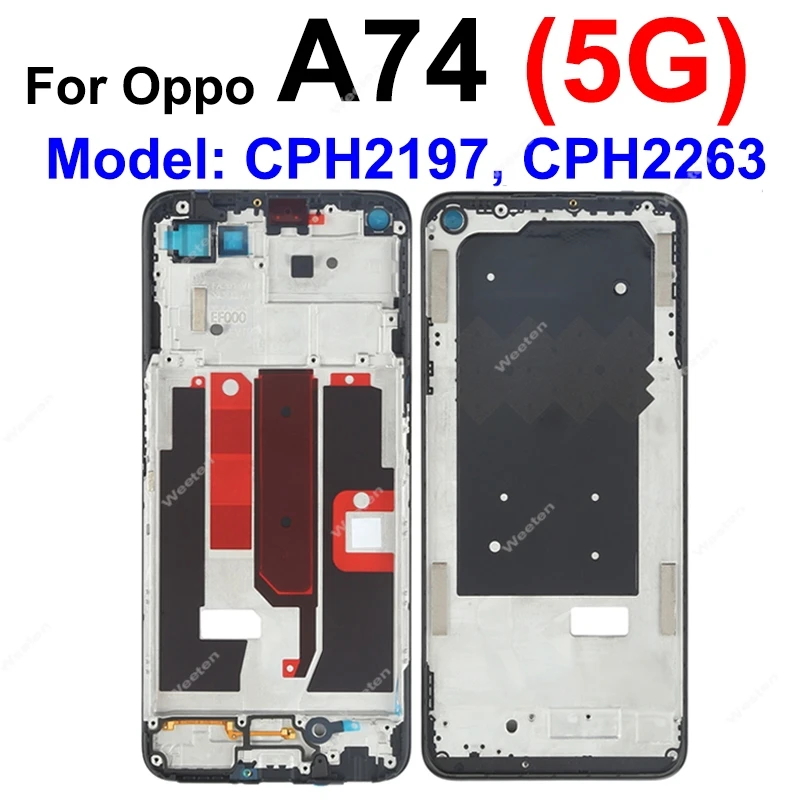 For OPPO A71 A72 A73 A74 A76 A77 A77s A78 A79 A83 4G 5G Front LCD Frame LCD Housing Cover Holder Bezel Case Replacement