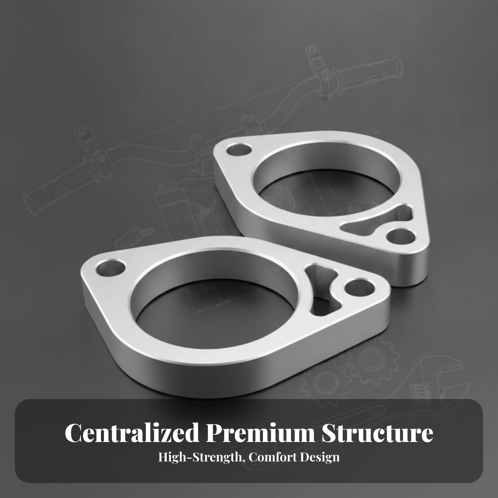 2 Pieces Handlebar Riser Blocks 15mm Motorcycle Handlebar Risers Anti-Rust Lightweight for Commuters, Sport Touring