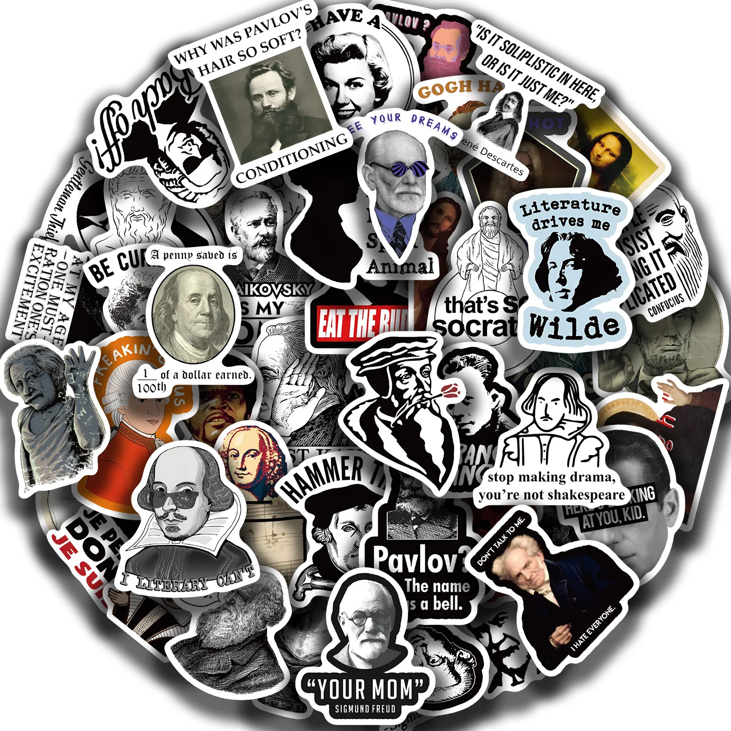 50 Funny Celebrity MEME Graffiti Stickers Decor Water Cup Phone Stickers Waterproof Notebook Children's Stationery Stickers