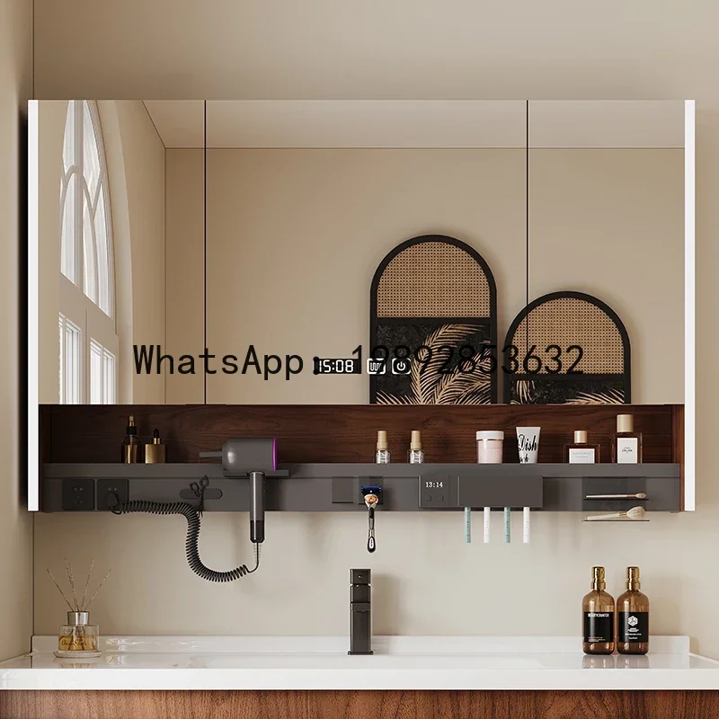 

J1Smart Bathroom Freestanding Mirror Cabinet Wall-Mounted Multifunctional Storage Defogging Bathroom Mirror Box