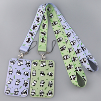 Cute Animal Panda Lanyard Business Credit Card Holder Neck Strap Keychain Hang Rope ID Badge Holder Mobile Phone Accessories