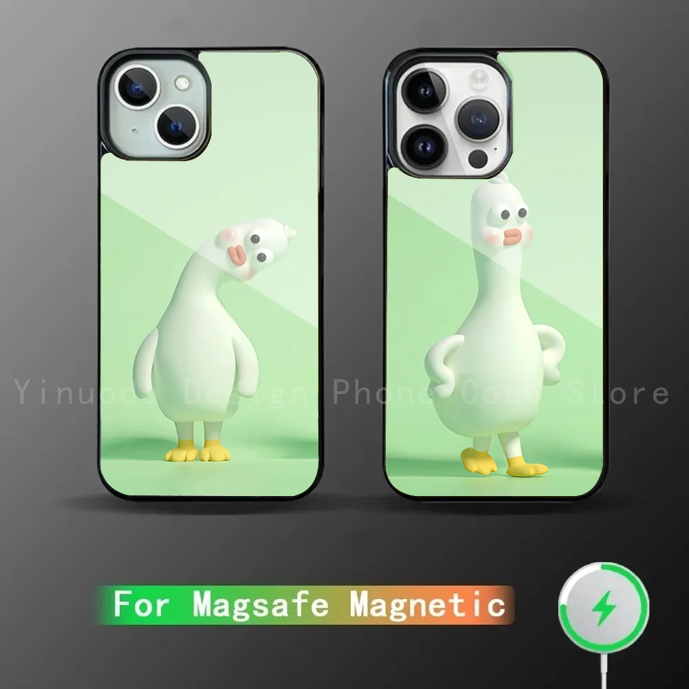 Tilted Head Goose Phone Case Strong Magnetic For IPhone 16 15 14 13 Pro Max 11 12 Mini Alex Mirror For Magsafe