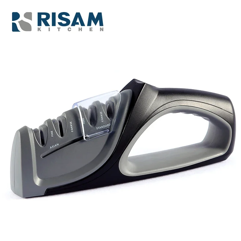 RISAMSHA Four-stage Knife Sharpener Carbide Knife Sharpener Ceramic Rod RM010